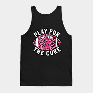 Play For A Cure Football Breast Cancer Awareness Support Leopard Print Sport Tank Top